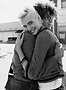 Hugging Couple B&W