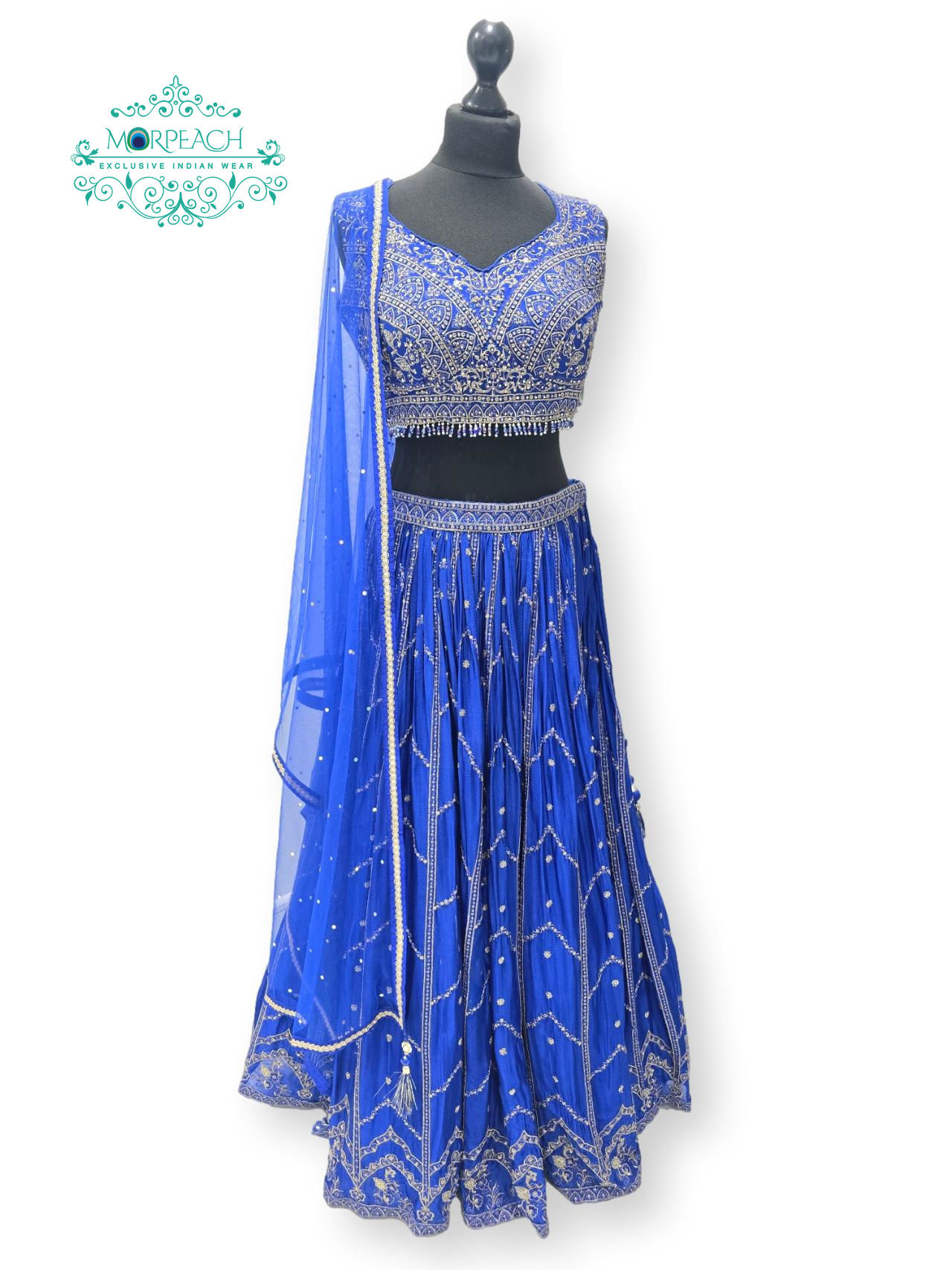 Royal Blue Heavy Blouse Lehenga (M)
