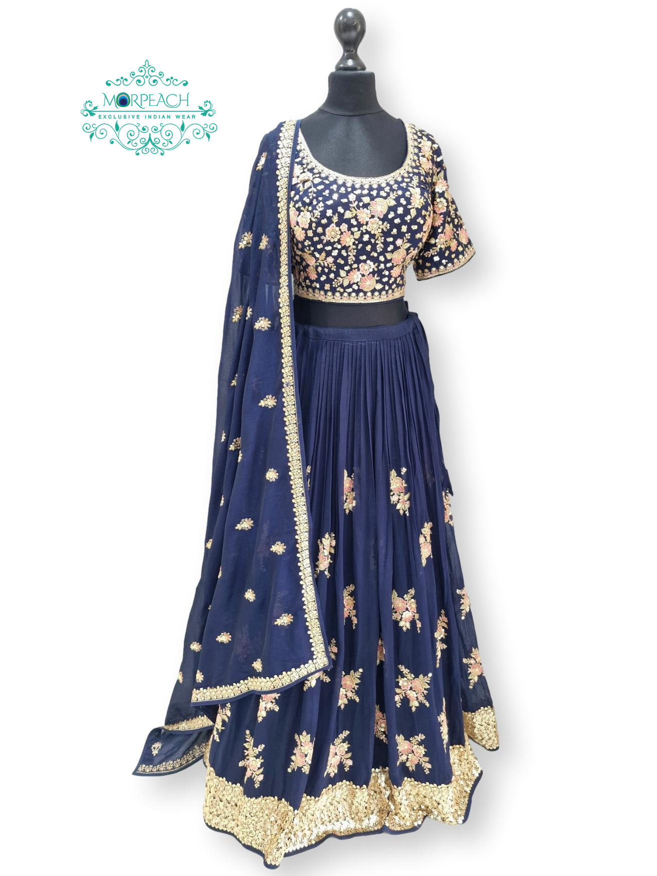 Blue Full Flared Lehenga (R)