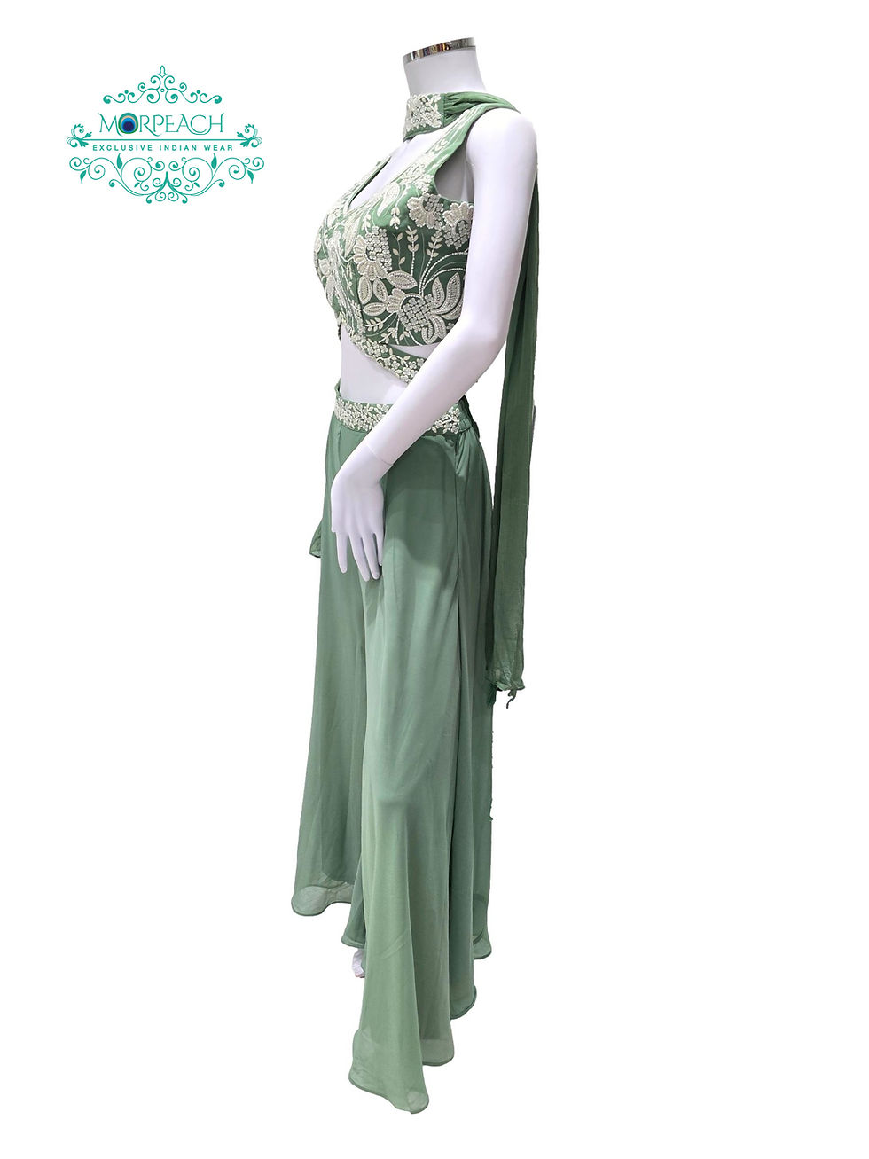 Thumbnail: Dusty Green Crop Top Trouser (M)
