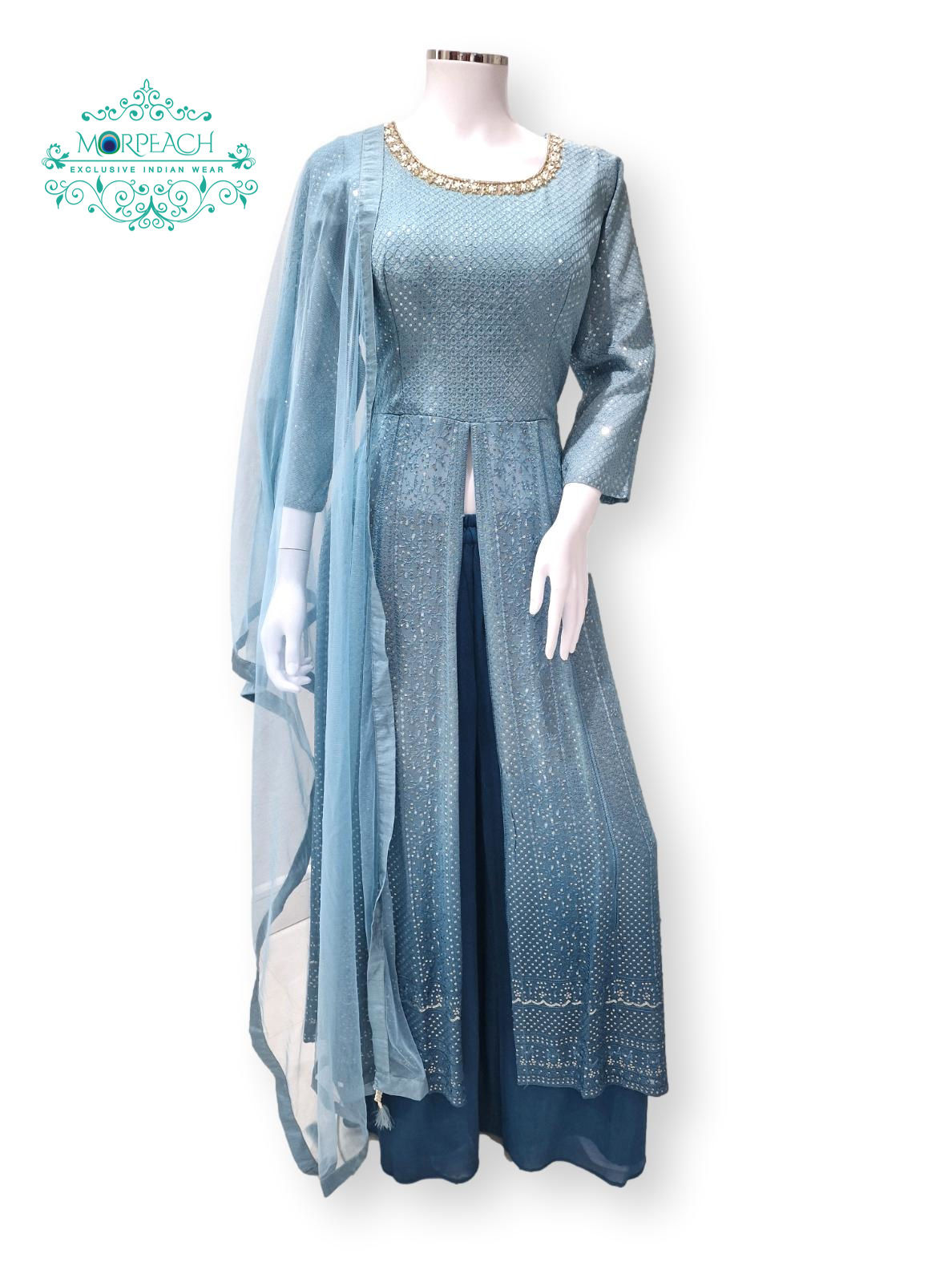 Blue Ombre Sequin Plazzo Set(R)