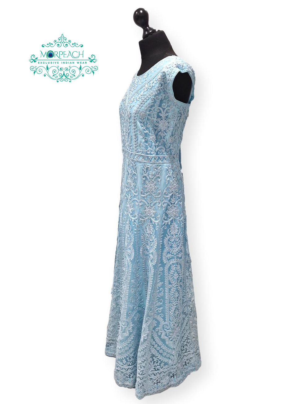 Thumbnail: Light Blue Diamonte Net Dress (3Xl)