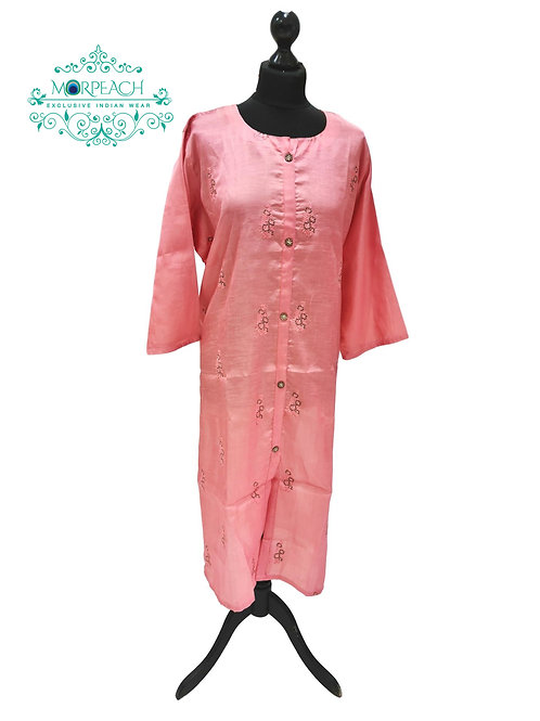 Peach Straight Cut Kurti (7XL)