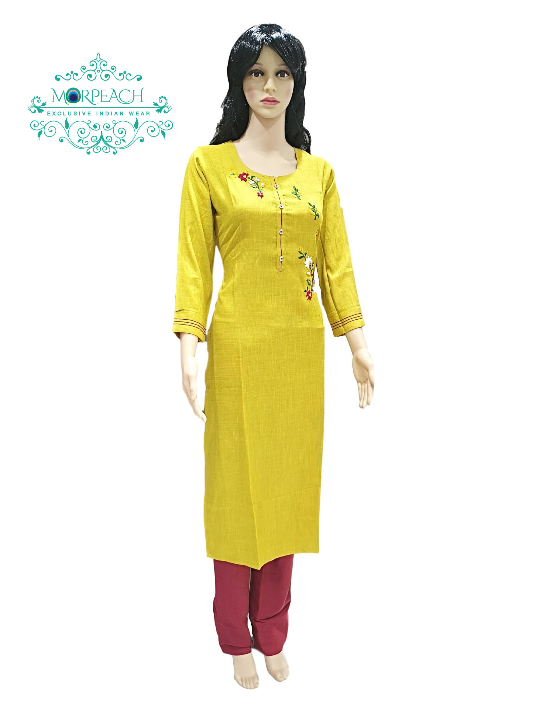 Green And Red Plazzo Pant Set (M)