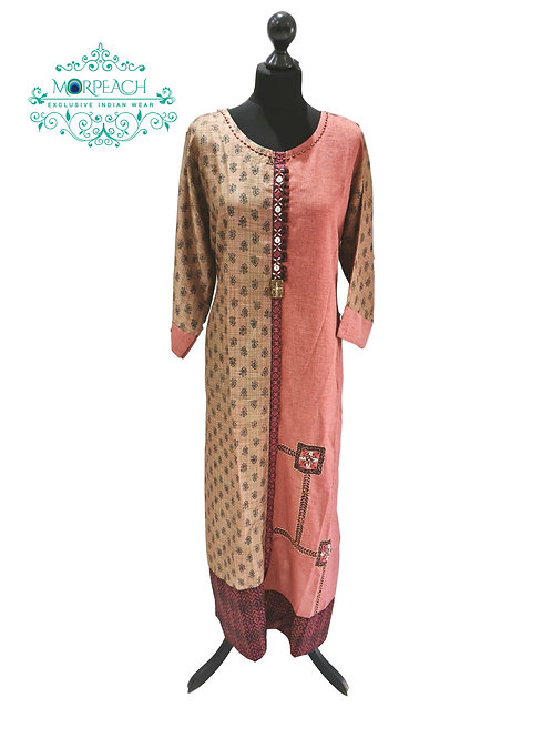 Brown Straight Long Kurti (5XL)