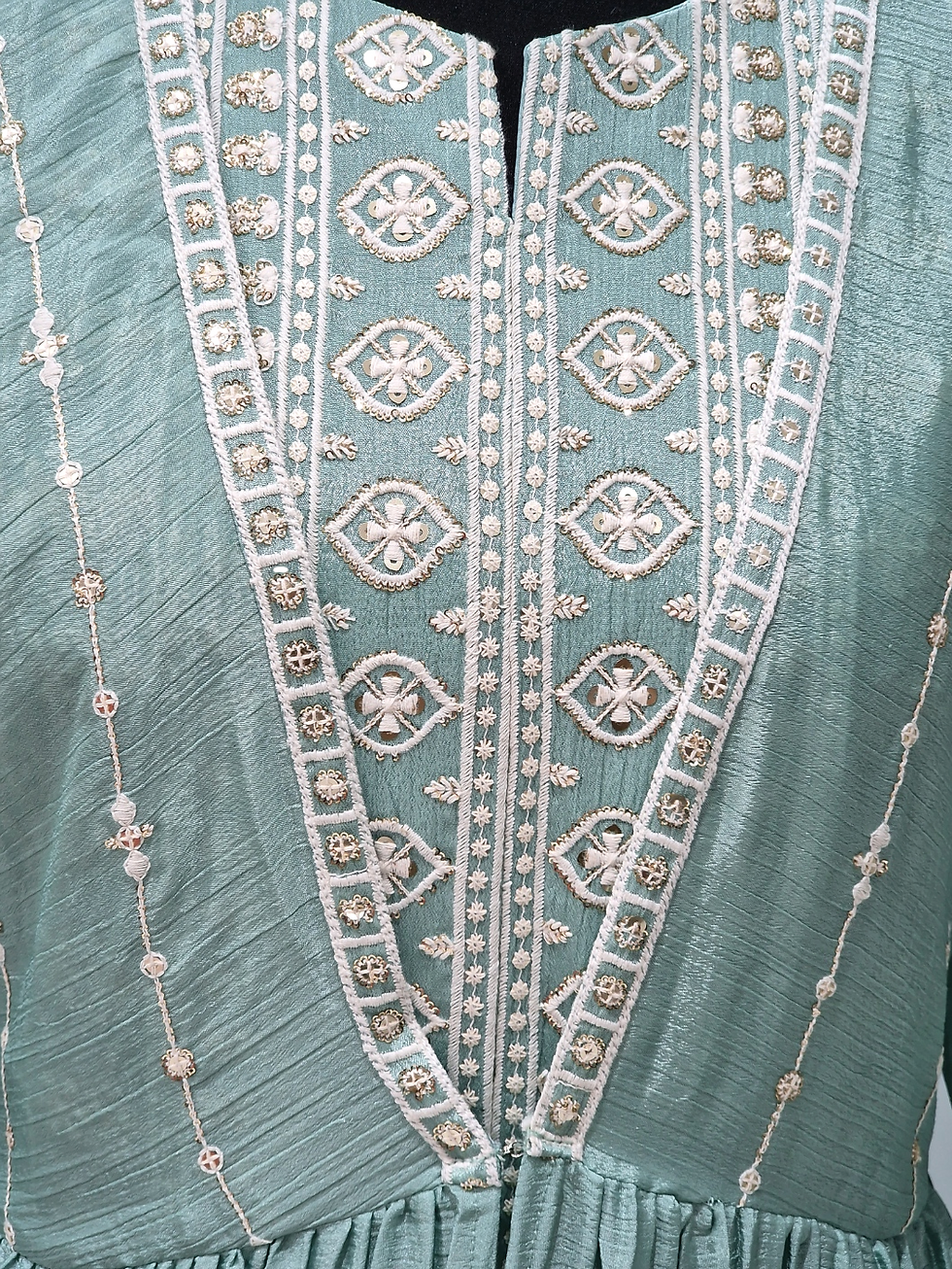 Thumbnail: Light Green Jacket Style Dress (3XL)