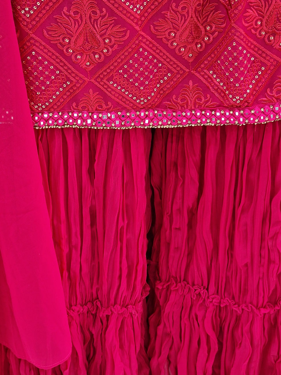 Thumbnail: Dark Pink Thread Work Sharara (2XL)