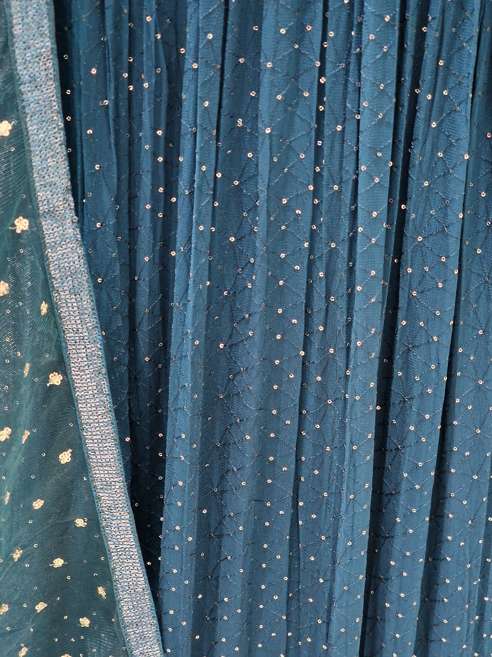 Thumbnail: Teal Mirror Work Dress (3XL)