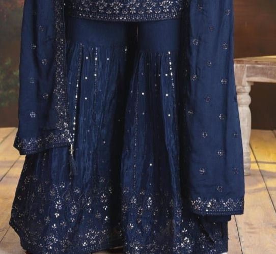 Thumbnail: Dark Blue Sequin Sharara (R)