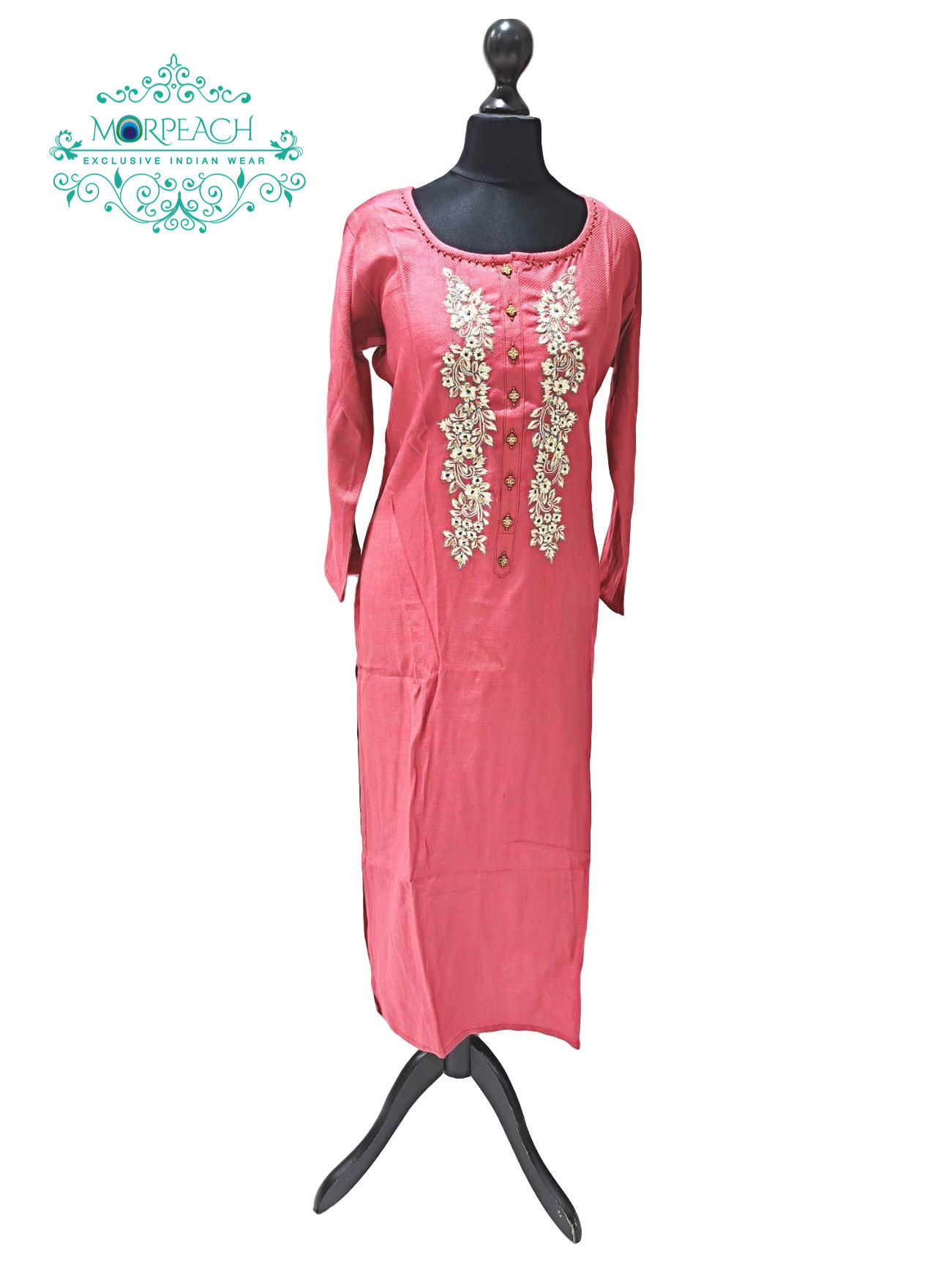 Peach Straight Cut Kurti (L)