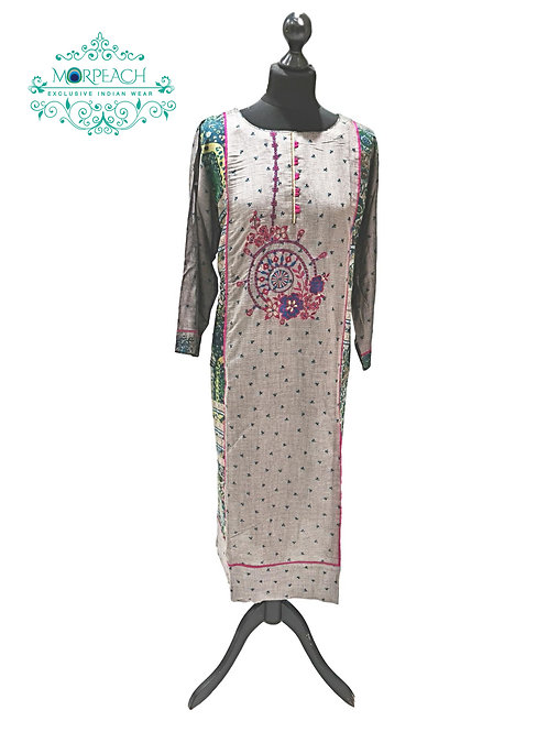 Grey Straight Cut Long Kurti (8XL)