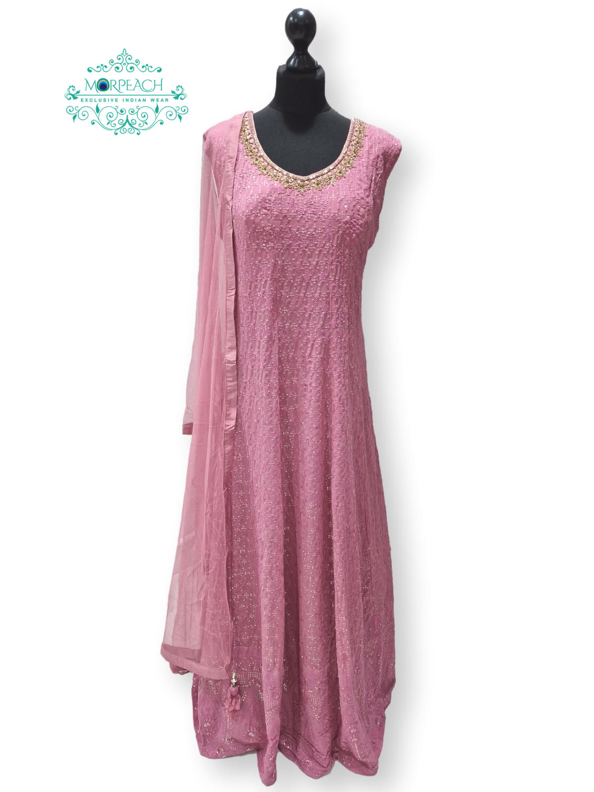 Light Pink A-Line Sequence Dress (3XL)