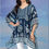 Thumbnail: Blue And White Short Kaftan (6XL)