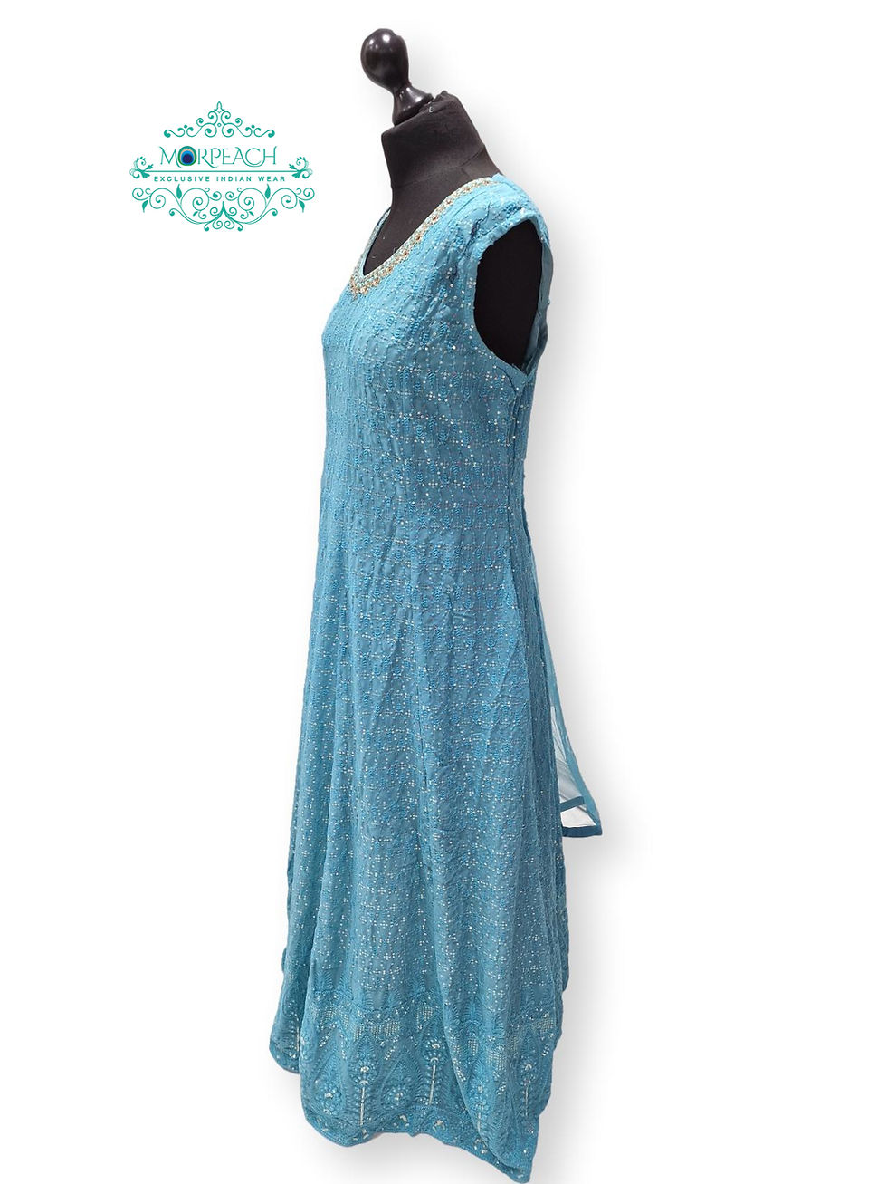 Thumbnail: Light Blue A-Line Sequence Dress (4XL)