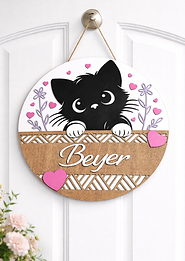 Katzenschild mit Name – personalisiertes Türschild für Haustiere mit liebevollem Design“