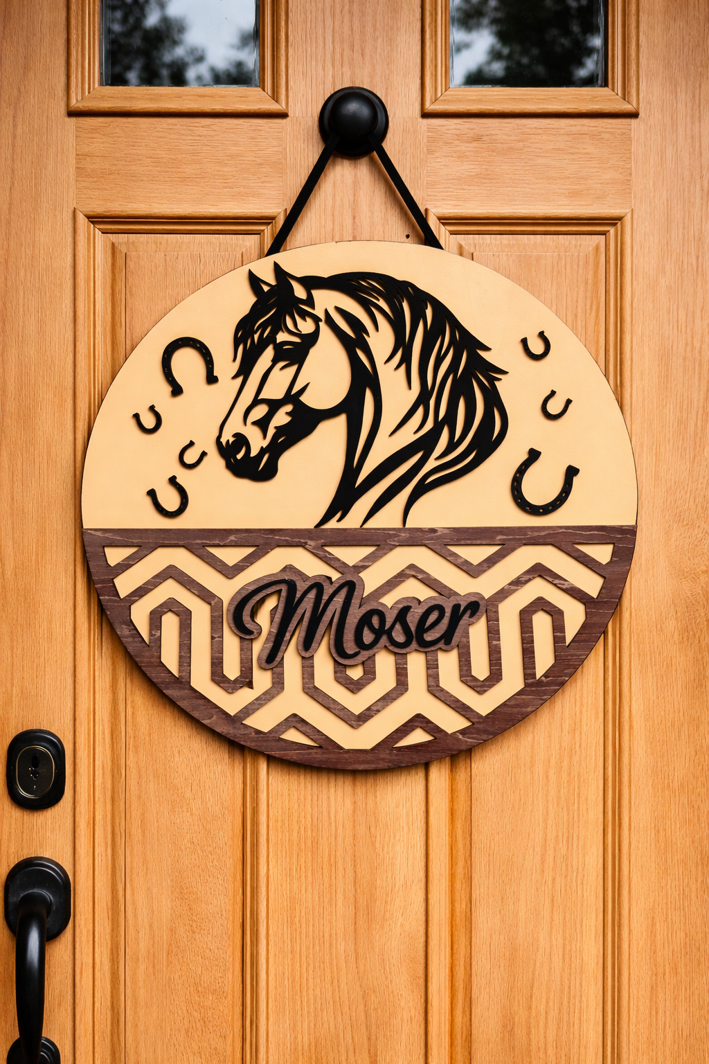 Pferdeschild Holz – Pferde Deko 40 cm