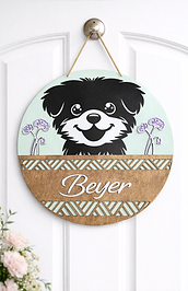 „Hundeschild mit Name – personalisiertes Schild für Haustür oder Zuhause