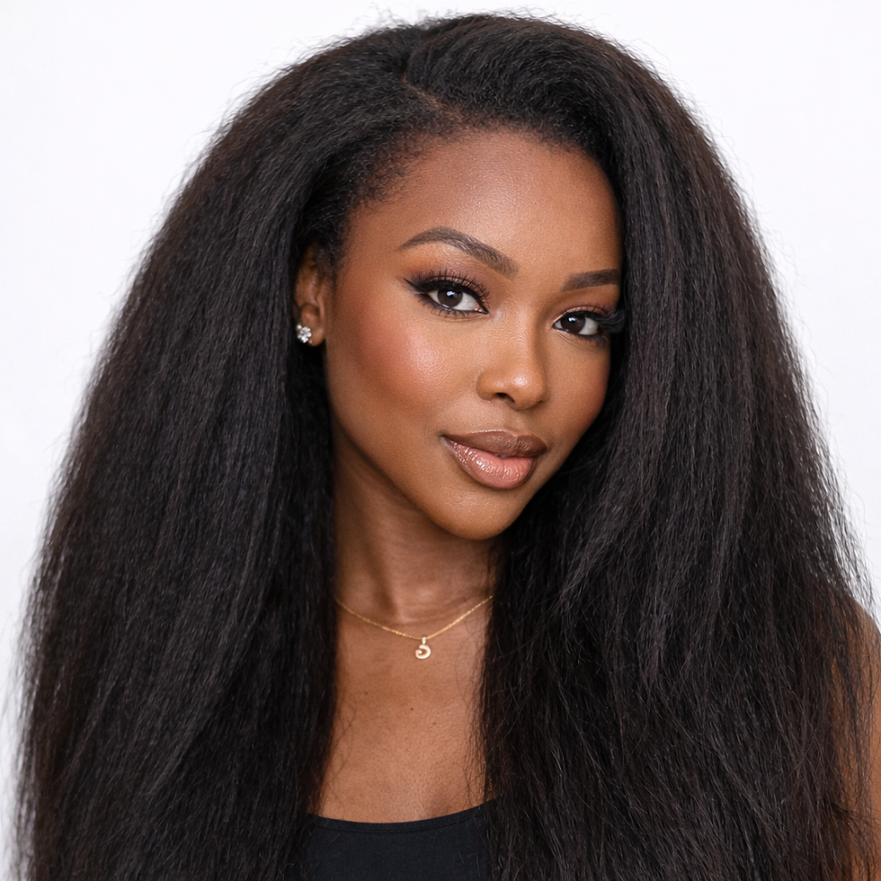 Wig demi-tête kinky straight cheveux naturels volume et effet naturel