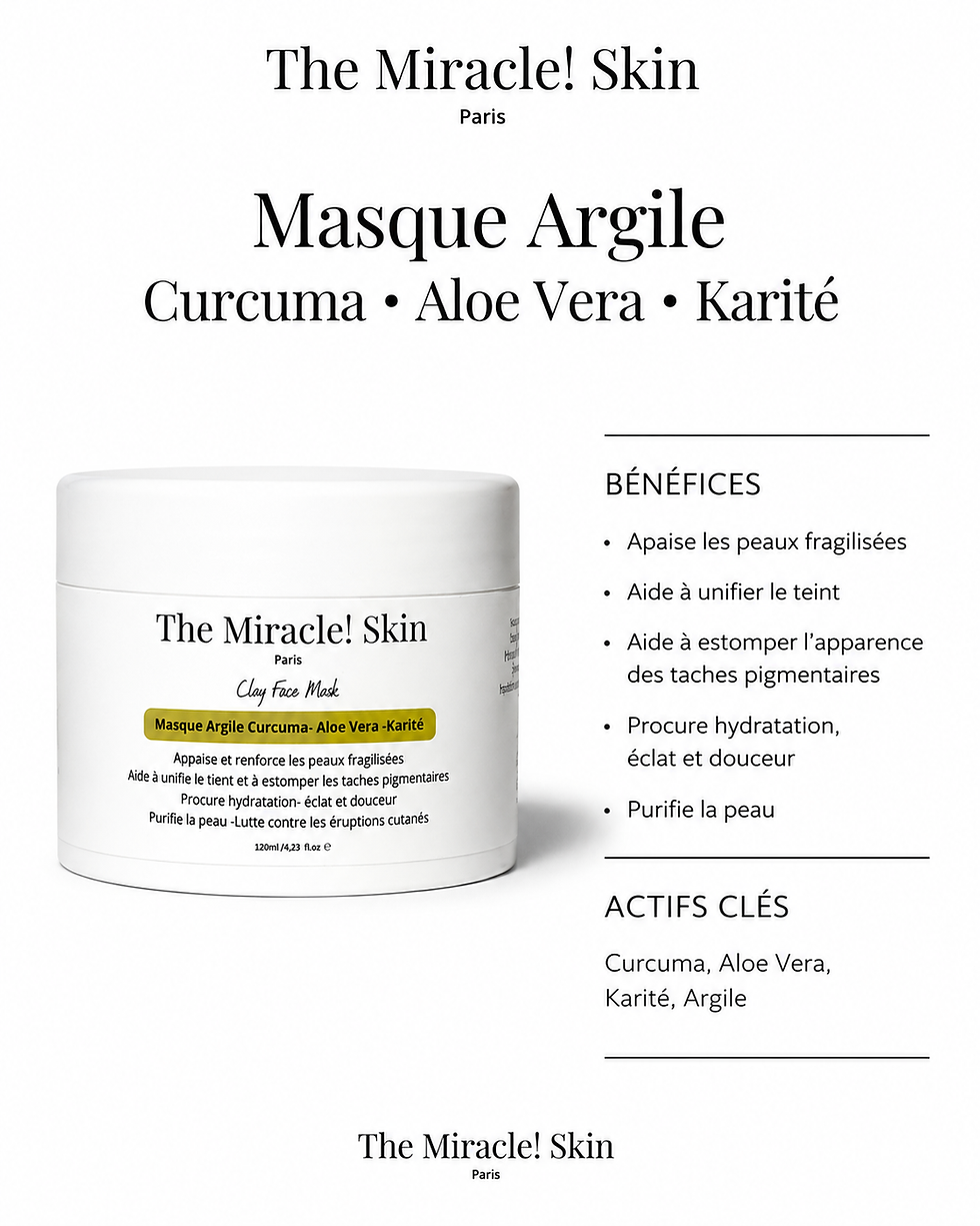 Miniature : Masque argile curcuma aloe vera karité The Miracle Skin