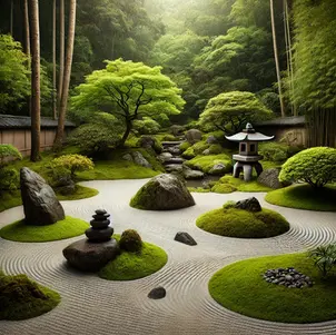 Zen-Garten als Symbol für Entspannung – passend zu Shiatsu bei Stress, innerer Unruhe und Stressbewältigung.