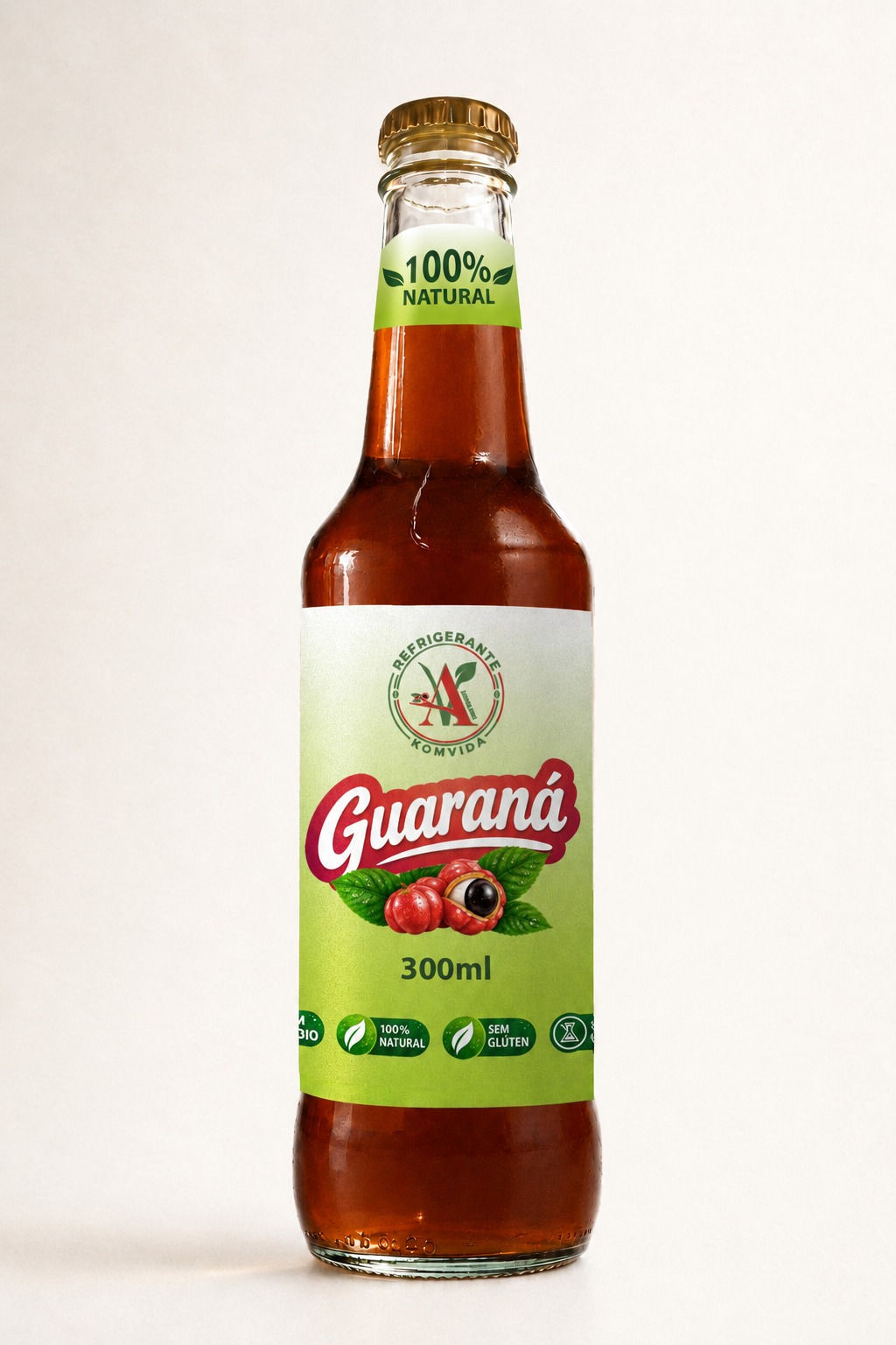 REFRIGERANTE DE GUARANÁ - KOMVIDA - 300 ML