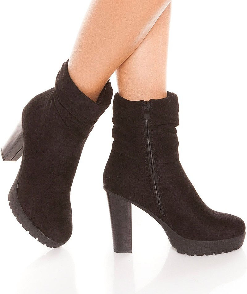 Miniatura: Botas tipo camurça salto 10 cm plataforma 3 cm