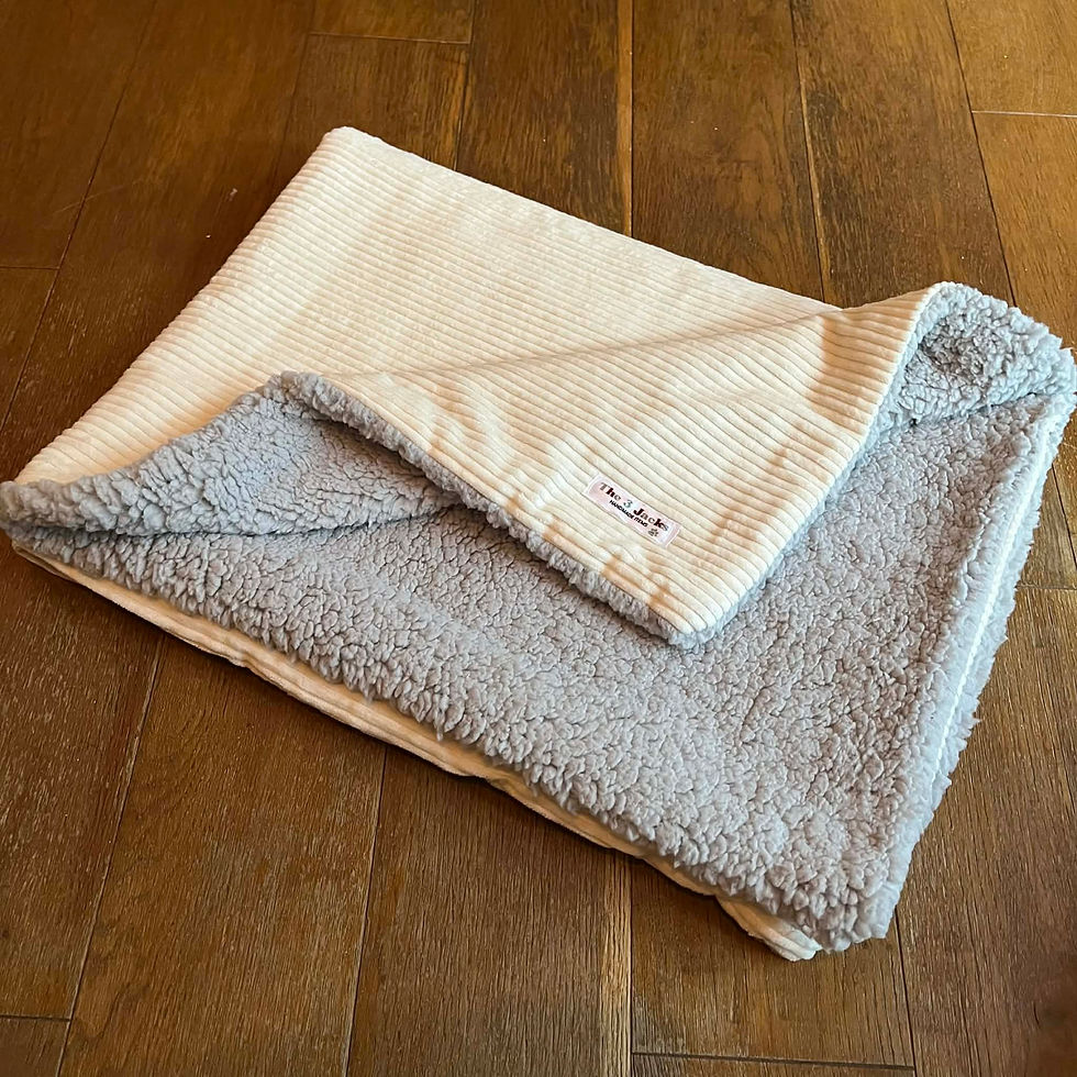 Thumbnail: Dobbie's Den Medium Corduroy Blanket, Cream.