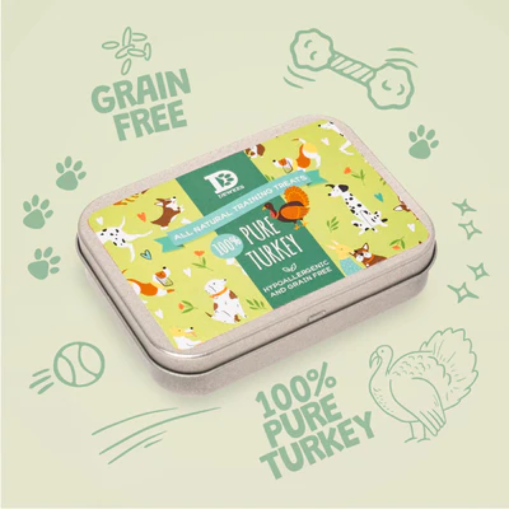 Turkey Pure Meat Dog Treats With Reusable Tin (60g of Treats)