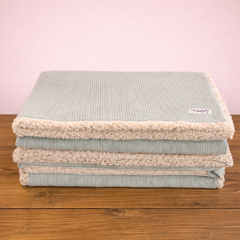 Thumbnail: Dobbie's Den Medium Corduroy Blanket, Sage Green.