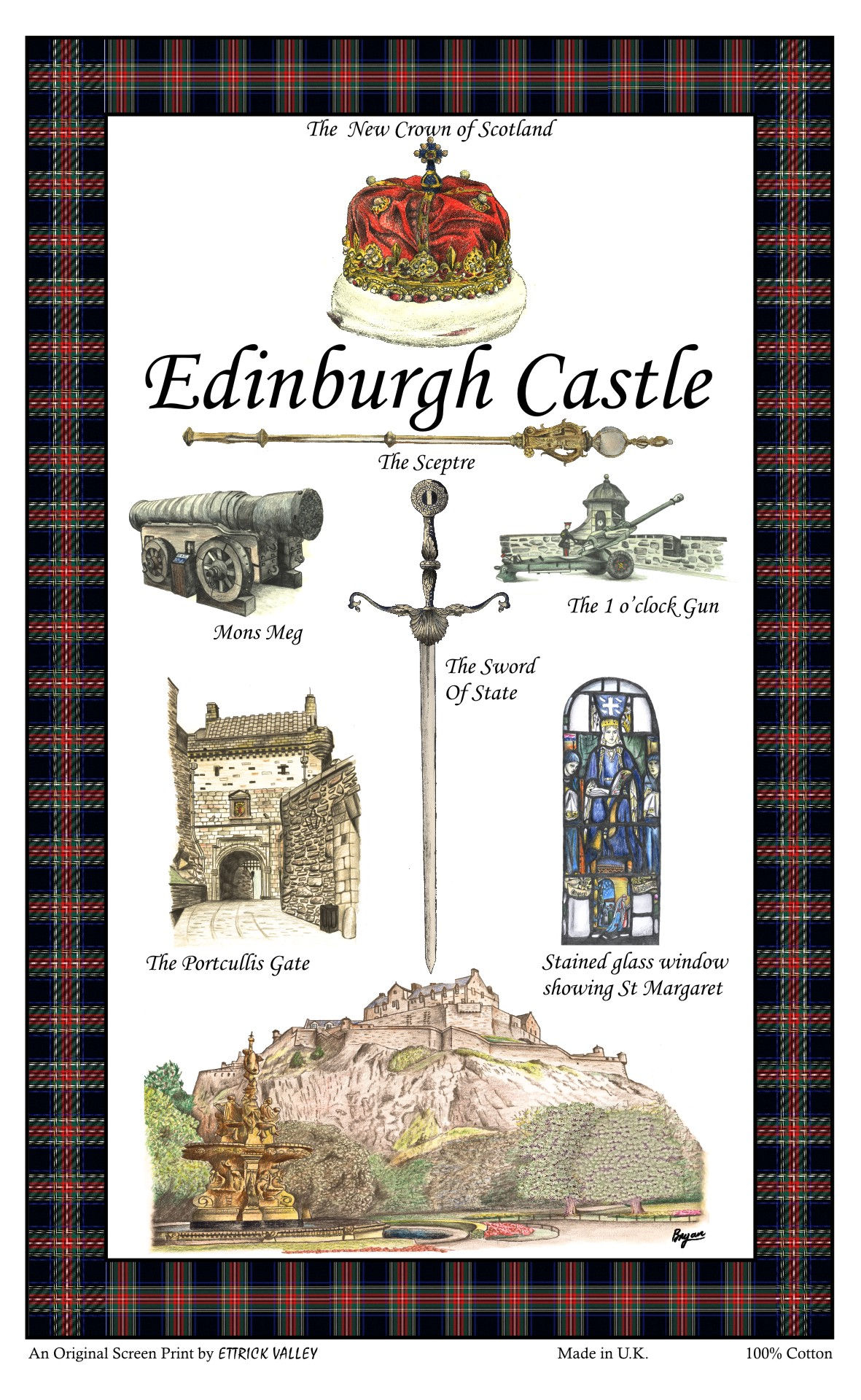 Edinburgh Castle Tea Towel