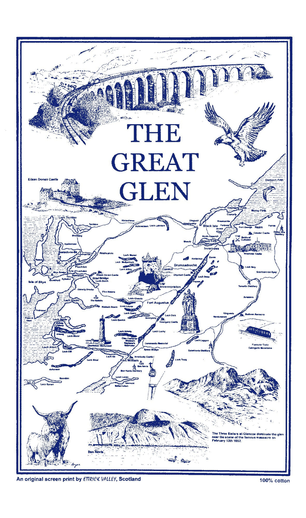 Great Glen Tea Towel