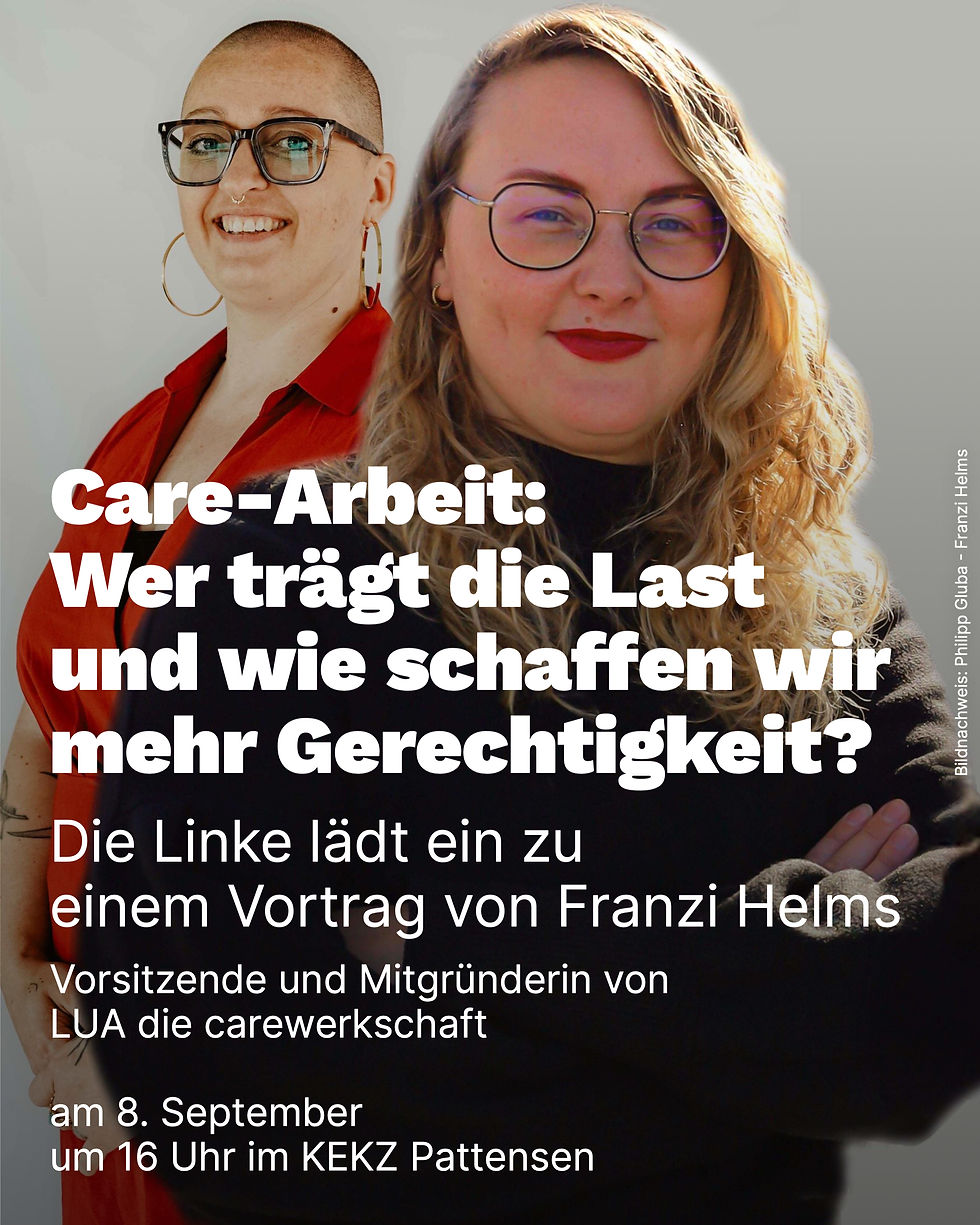 Vortrag Care-Arbeit - Die Linke mit der LUA Carewerkschaft
