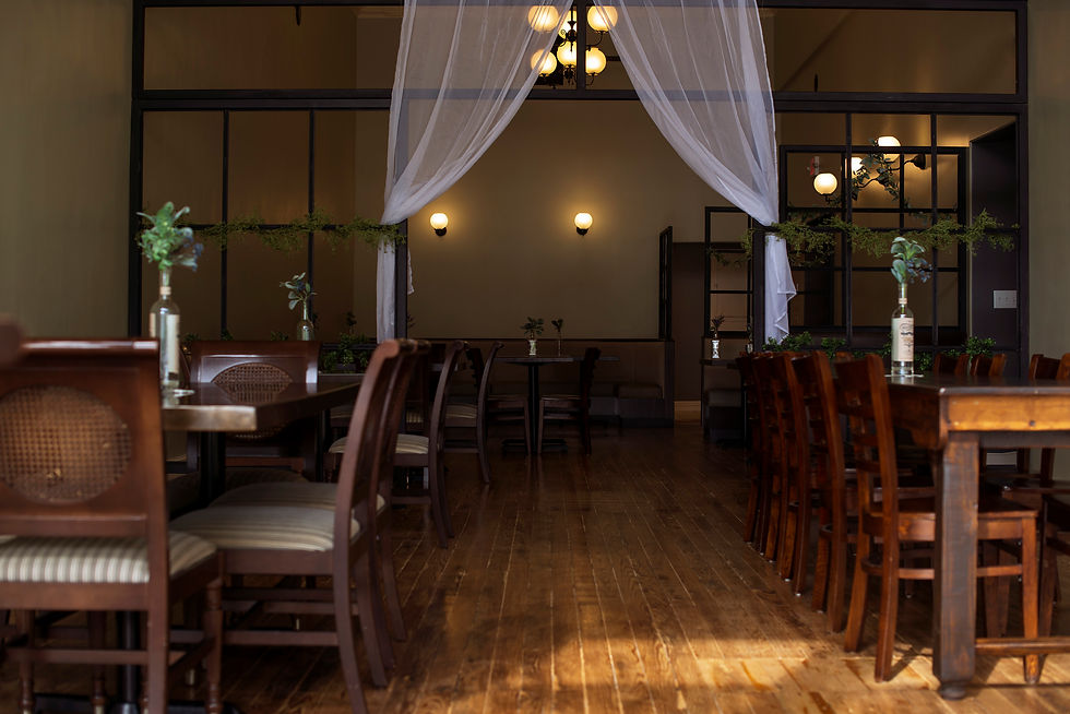 Interior of Basil & Bourbon restaurant in downtown Bolivar Missouri