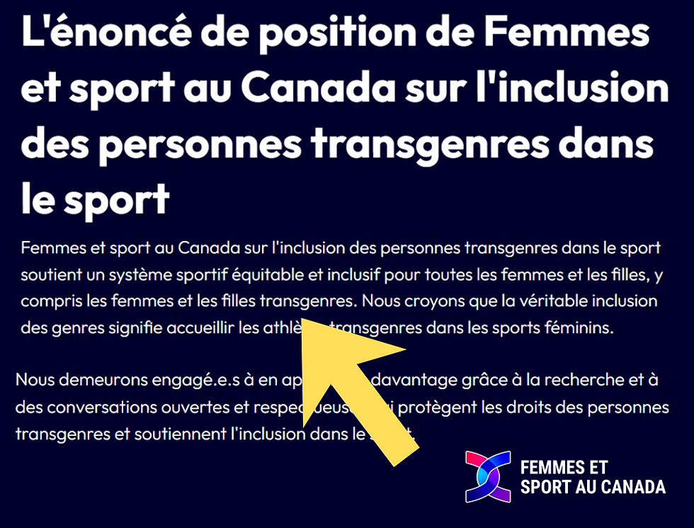 Coup de sifflet contre Femmes et sport au Canada : Politique d'inclusion trans du FSC