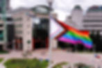 The Progressive Pride Flag signalling inclusion of men in women's spaces at Ottawa's City Hall