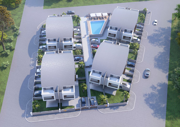 Satılık Antalya lüks villasının modern mutfağı, kaliteli beyaz eşya ve şık tasarım