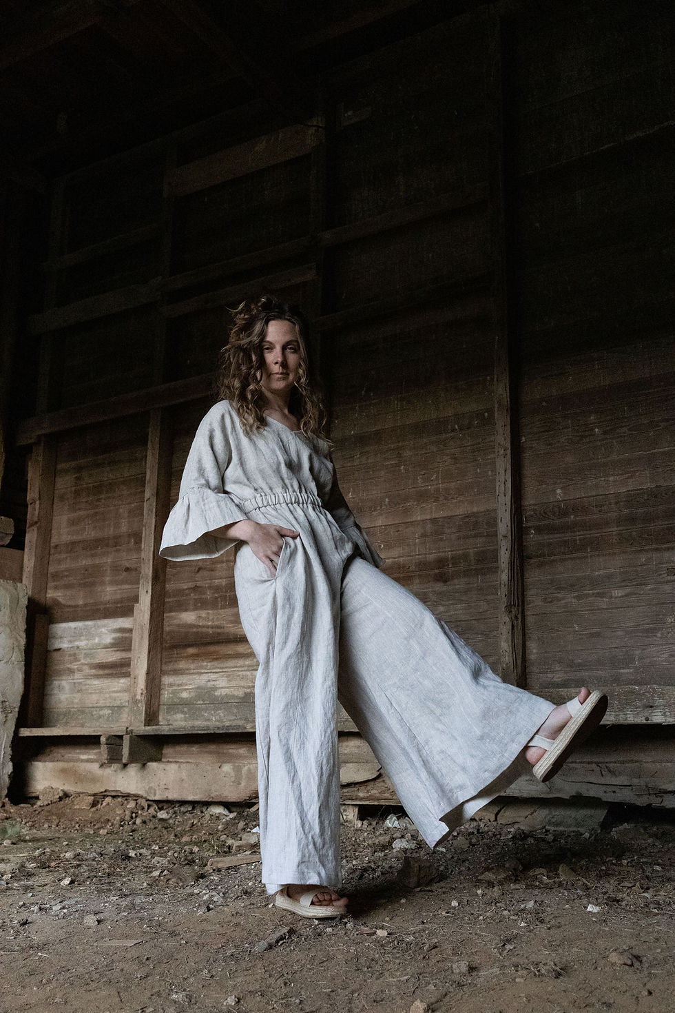 Thumbnail: SANCTUARY - Flowy linen jumpsuit