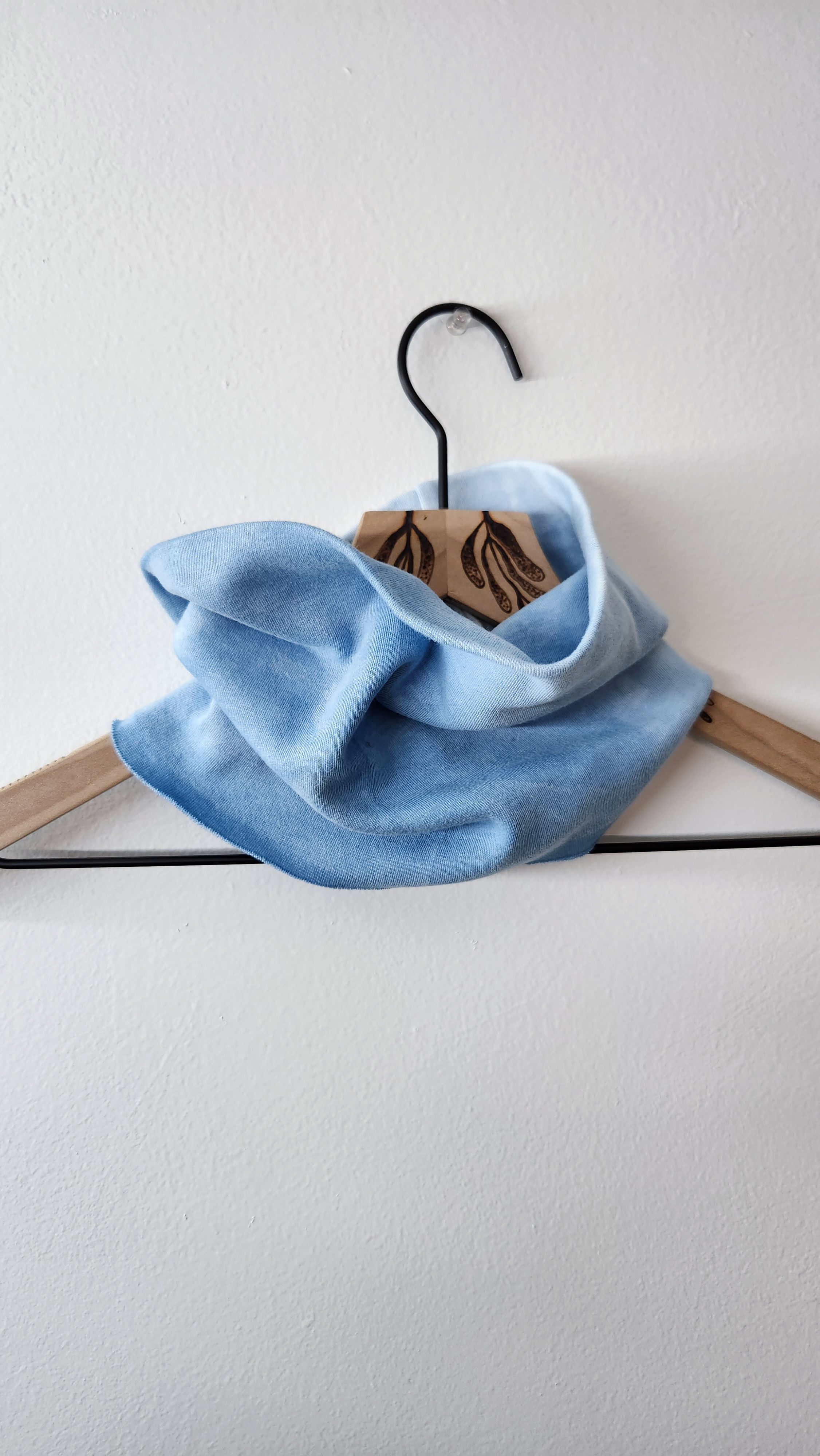 Cowl neck scarf - Soft organic cotton - Indigo - Blue