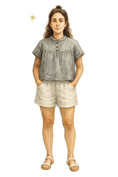 Finch blouse sewing pattern by Charlie Darwin Textiles