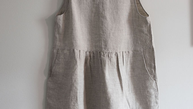 TIE DRESS - XS/S - Undyed white linen