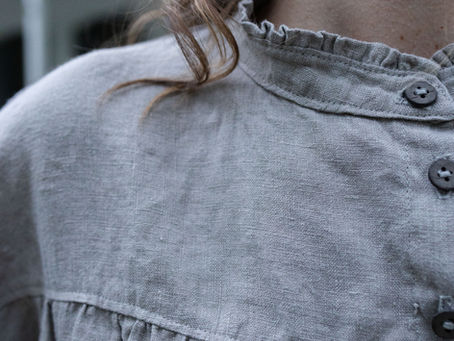 A grey linen shirt by charlie darwin textiles