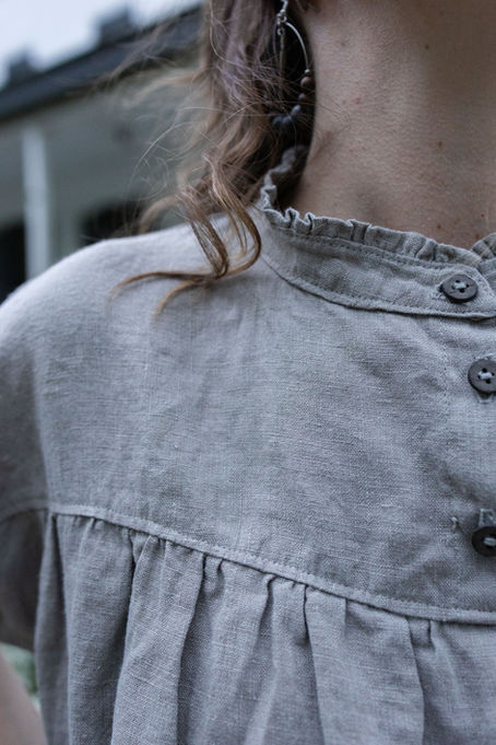 A grey linen shirt by charlie darwin textiles