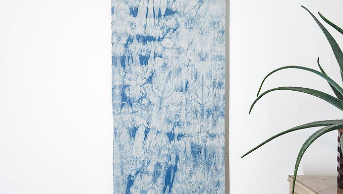 Linen Tapestry - Indigo and Foraged Driftwood
