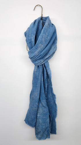 Cotton gauze scarf - Plant dyed - Light Indigo Blue | Charlie Darwin