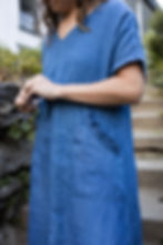 Thumbnail: HERON - Short sleeve linen maxi dress