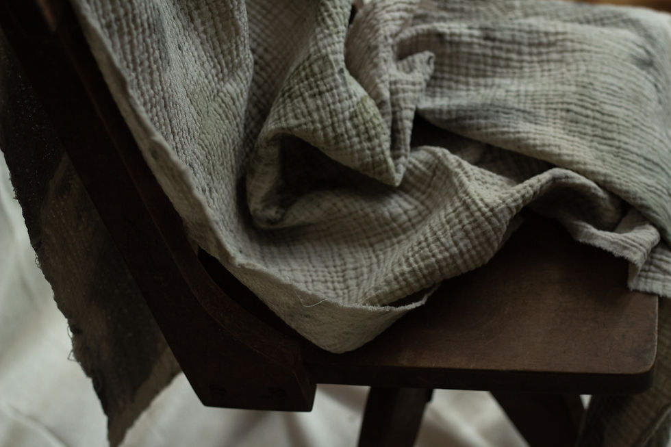 Thumbnail: DUSK - Plant dyed scarf - New England leaves