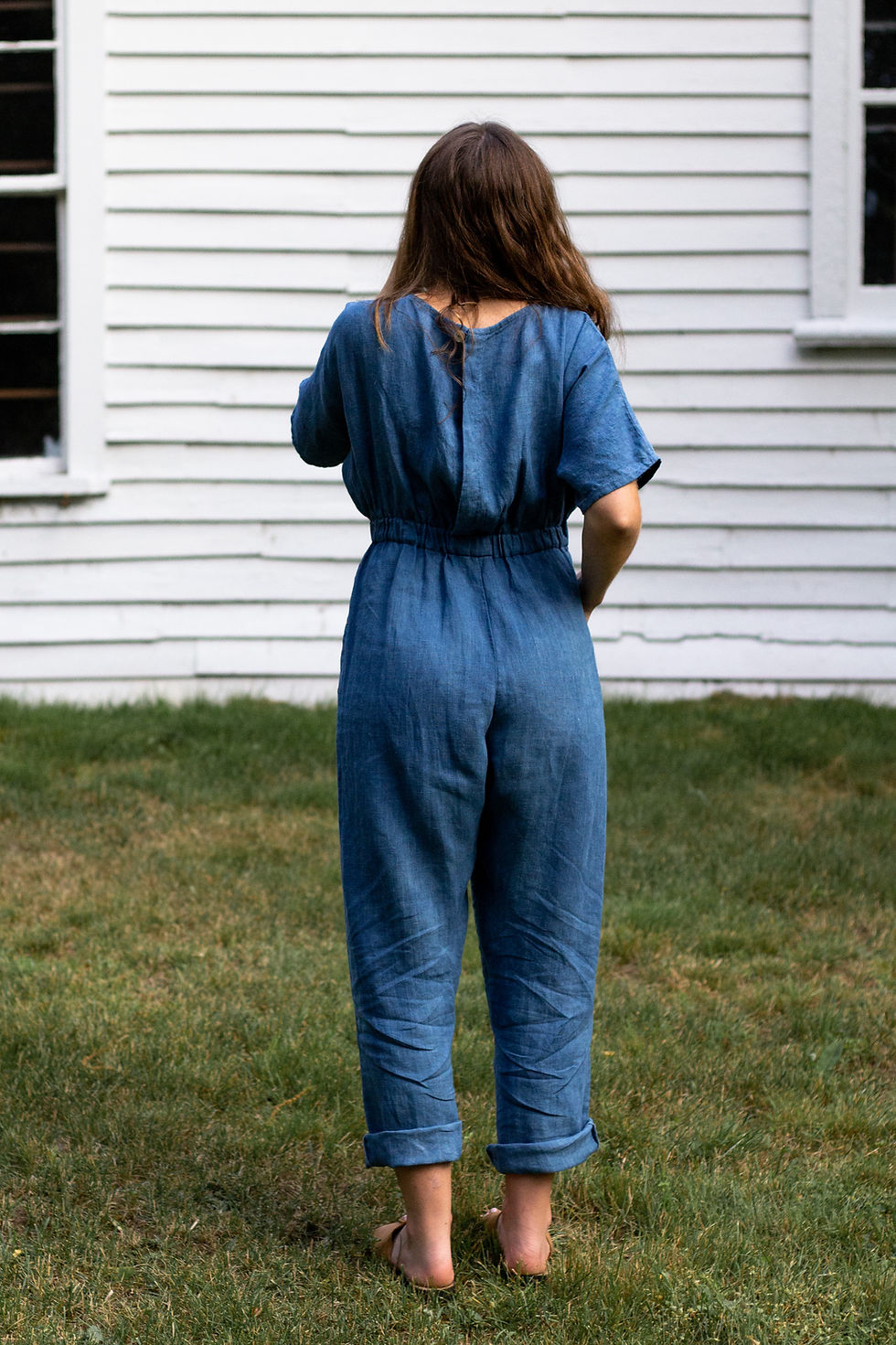 Thumbnail: JUNEBUG - Short sleeve linen jumpsuit