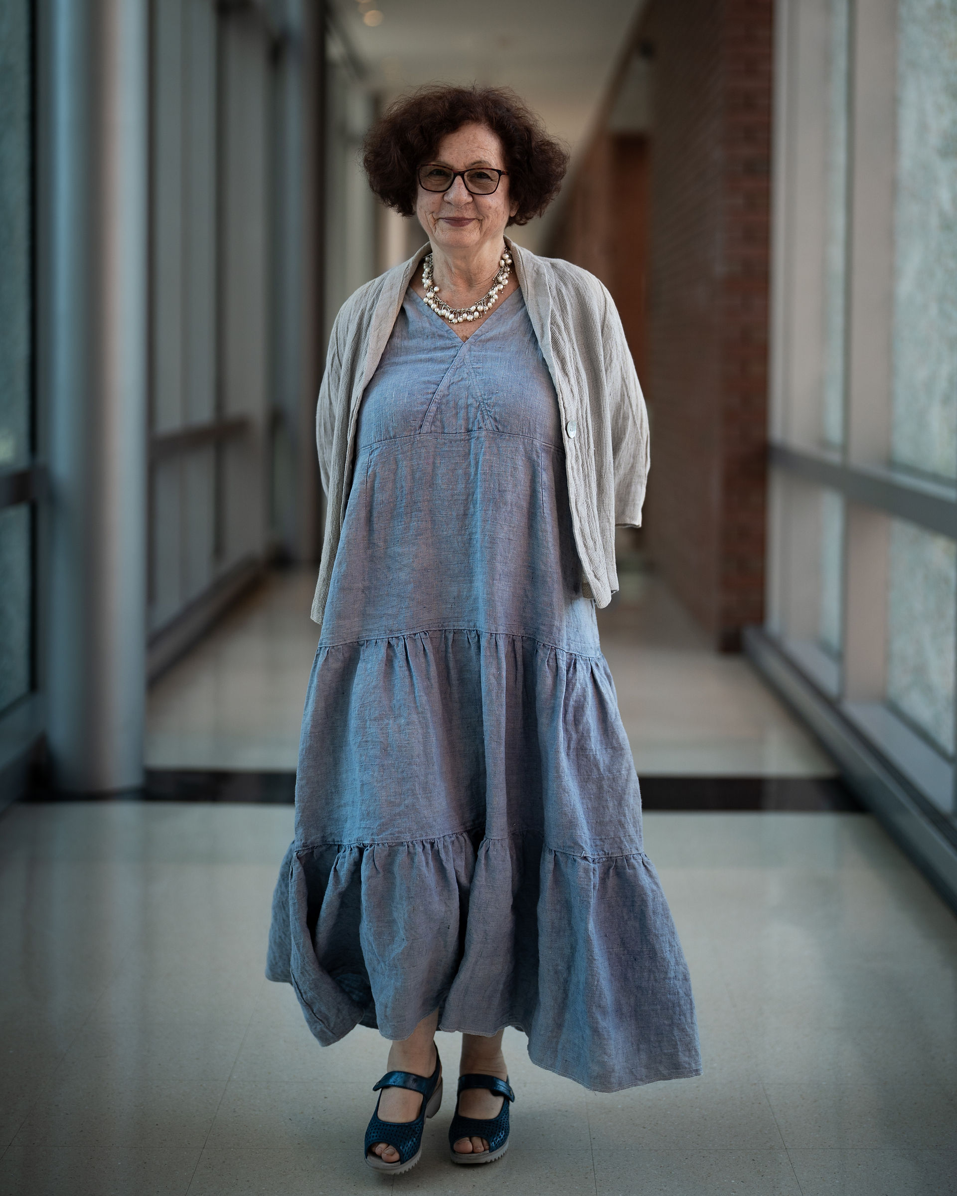 Linen boho tiered gown