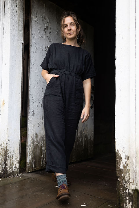 JUNEBUG - Short sleeve linen jumpsuit | Charlie Darwin