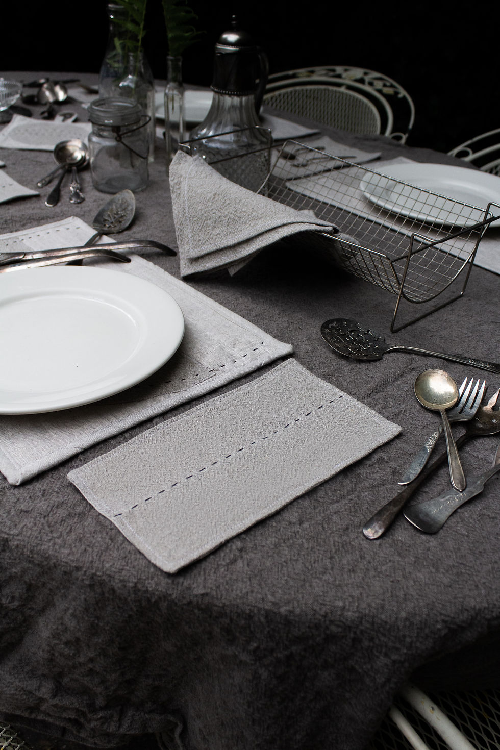 Thumbnail: Complete Kitchen Set - natural, softened linen (undyed)